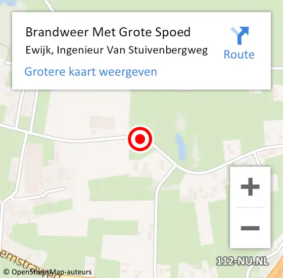 Locatie op kaart van de 112 melding: Brandweer Met Grote Spoed Naar Ewijk, Ingenieur Van Stuivenbergweg op 14 september 2020 12:15