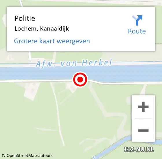 Locatie op kaart van de 112 melding: Politie Lochem, Kanaaldijk op 14 september 2020 13:38