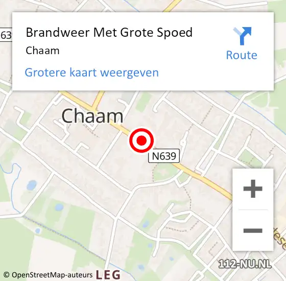 Locatie op kaart van de 112 melding: Brandweer Met Grote Spoed Naar Chaam op 14 september 2020 13:55