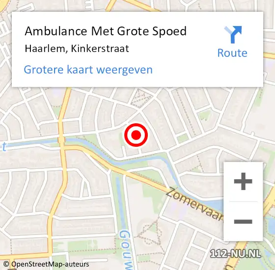 Locatie op kaart van de 112 melding: Ambulance Met Grote Spoed Naar Haarlem, Kinkerstraat op 14 september 2020 14:36