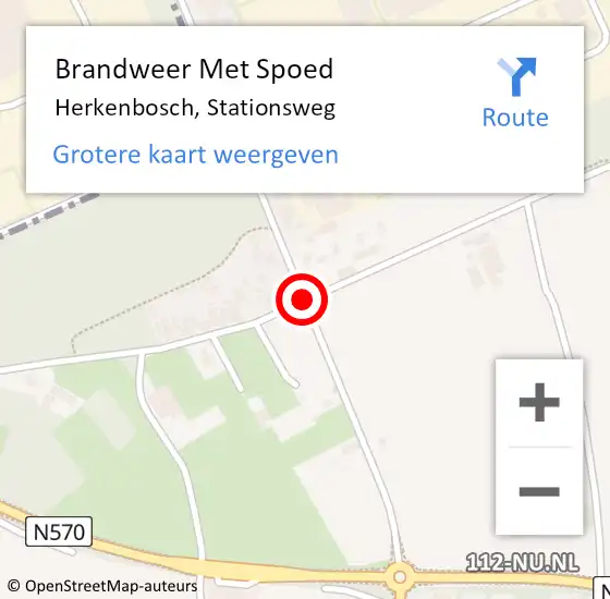 Locatie op kaart van de 112 melding: Brandweer Met Spoed Naar Herkenbosch, Stationsweg op 14 september 2020 16:37