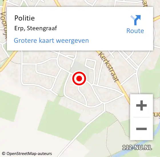 Locatie op kaart van de 112 melding: Politie Erp, Steengraaf op 14 september 2020 18:11