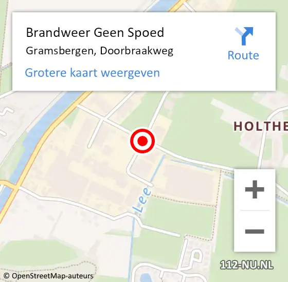 Locatie op kaart van de 112 melding: Brandweer Geen Spoed Naar Gramsbergen, Doorbraakweg op 14 september 2020 20:21