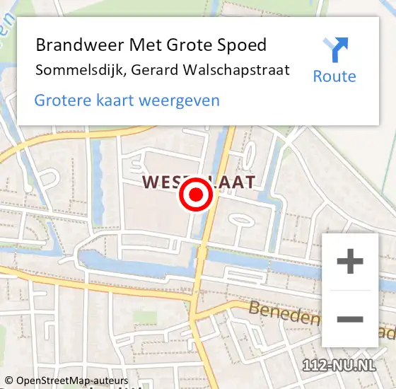 Locatie op kaart van de 112 melding: Brandweer Met Grote Spoed Naar Sommelsdijk, Gerard Walschapstraat op 14 september 2020 23:08