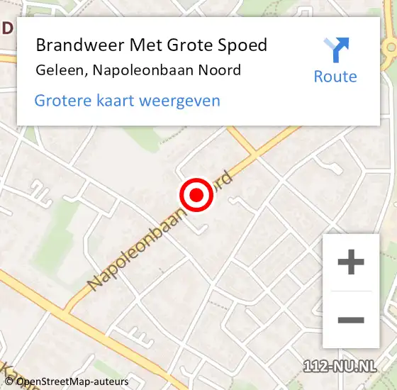 Locatie op kaart van de 112 melding: Brandweer Met Grote Spoed Naar Geleen, Napoleonbaan Noord op 14 september 2020 23:28