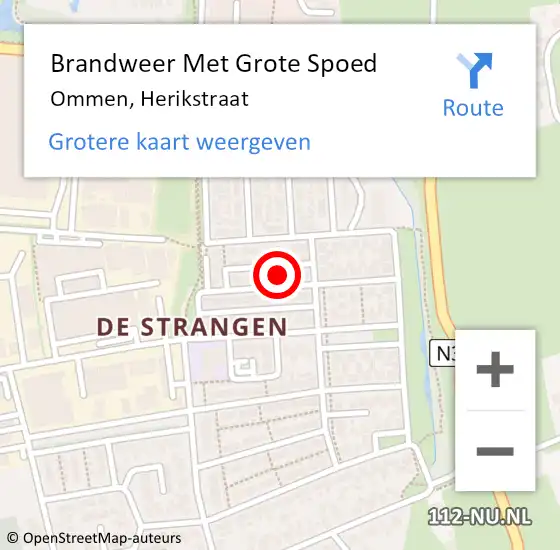 Locatie op kaart van de 112 melding: Brandweer Met Grote Spoed Naar Ommen, Herikstraat op 19 mei 2014 03:10