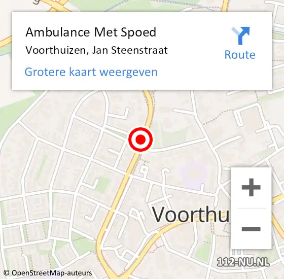 Locatie op kaart van de 112 melding: Ambulance Met Spoed Naar Voorthuizen, Jan Steenstraat op 15 september 2020 07:31