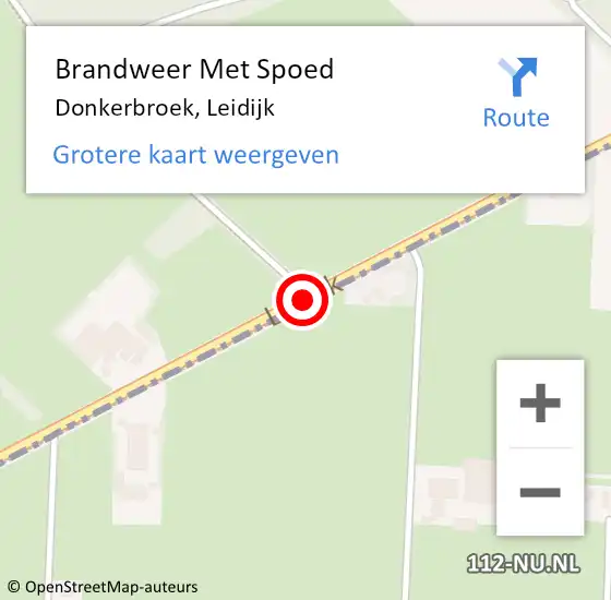 Locatie op kaart van de 112 melding: Brandweer Met Spoed Naar Donkerbroek, Leidijk op 15 september 2020 08:27