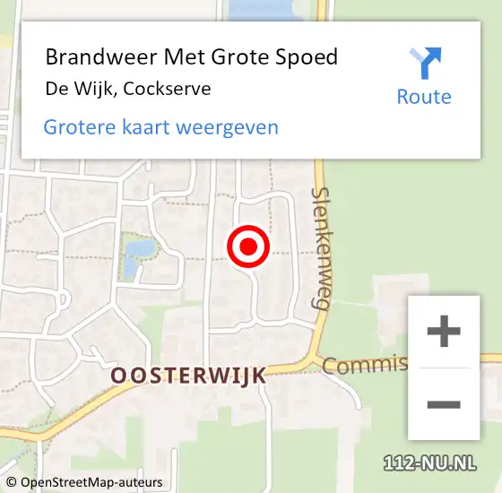 Locatie op kaart van de 112 melding: Brandweer Met Grote Spoed Naar De Wijk, Cockserve op 19 mei 2014 06:42