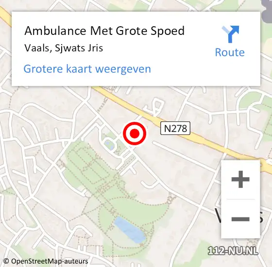 Locatie op kaart van de 112 melding: Ambulance Met Grote Spoed Naar Vaals, Sjwats Jris op 19 mei 2014 07:05