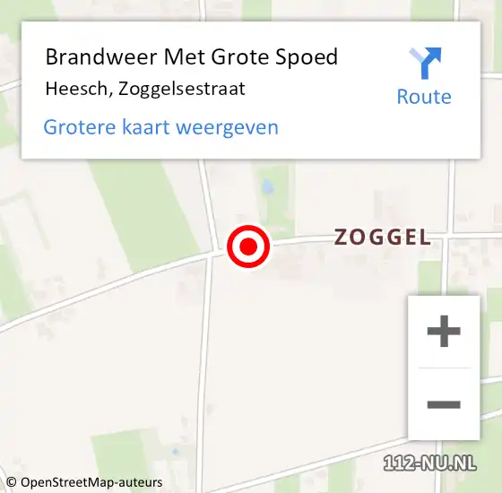 Locatie op kaart van de 112 melding: Brandweer Met Grote Spoed Naar Heesch, Zoggelsestraat op 15 september 2020 15:39