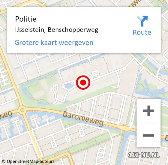 Locatie op kaart van de 112 melding: Politie IJsselstein, Benschopperweg op 15 september 2020 16:24