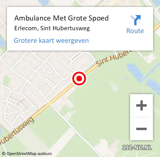 Locatie op kaart van de 112 melding: Ambulance Met Grote Spoed Naar Erlecom, Sint Hubertusweg op 15 september 2020 19:36