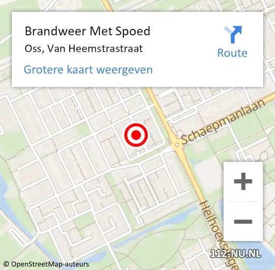 Locatie op kaart van de 112 melding: Brandweer Met Spoed Naar Oss, Van Heemstrastraat op 15 september 2020 20:40