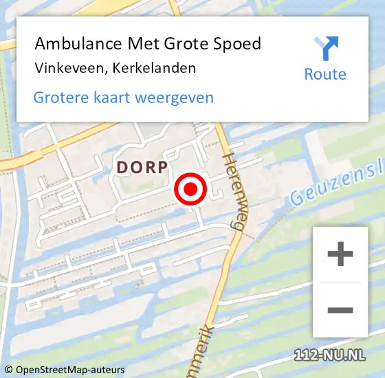 Locatie op kaart van de 112 melding: Ambulance Met Grote Spoed Naar Vinkeveen, Kerkelanden op 16 september 2020 02:43