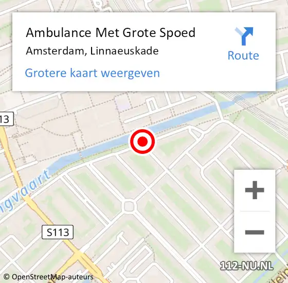 Locatie op kaart van de 112 melding: Ambulance Met Grote Spoed Naar Amsterdam, Linnaeuskade op 16 september 2020 02:44