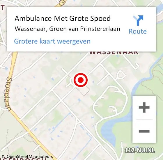 Locatie op kaart van de 112 melding: Ambulance Met Grote Spoed Naar Wassenaar, Groen van Prinstererlaan op 19 mei 2014 08:38