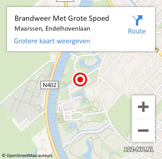 Locatie op kaart van de 112 melding: Brandweer Met Grote Spoed Naar Maarssen, Endelhovenlaan op 16 september 2020 07:01