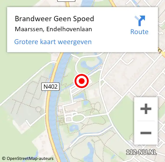 Locatie op kaart van de 112 melding: Brandweer Geen Spoed Naar Maarssen, Endelhovenlaan op 16 september 2020 07:08