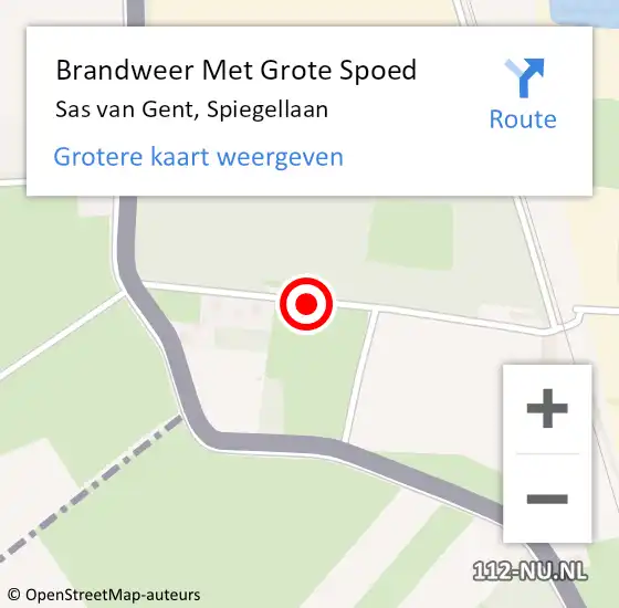 Locatie op kaart van de 112 melding: Brandweer Met Grote Spoed Naar Sas van Gent, Spiegellaan op 16 september 2020 11:38