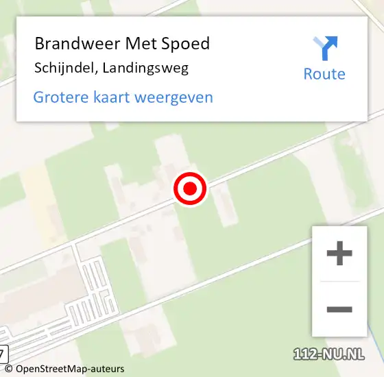 Locatie op kaart van de 112 melding: Brandweer Met Spoed Naar Schijndel, Landingsweg op 16 september 2020 12:27