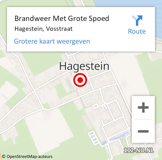 Locatie op kaart van de 112 melding: Brandweer Met Grote Spoed Naar Hagestein, Vosstraat op 16 september 2020 14:14