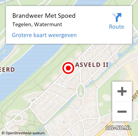 Locatie op kaart van de 112 melding: Brandweer Met Spoed Naar Tegelen, Watermunt op 16 september 2020 14:49