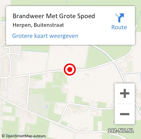 Locatie op kaart van de 112 melding: Brandweer Met Grote Spoed Naar Herpen, Buitenstraat op 16 september 2020 14:53