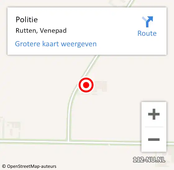 Locatie op kaart van de 112 melding: Politie Rutten, Venepad op 19 mei 2014 09:36