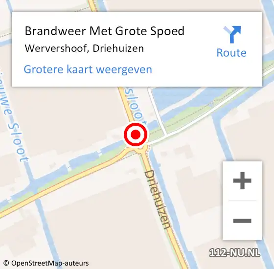 Locatie op kaart van de 112 melding: Brandweer Met Grote Spoed Naar Wervershoof, Driehuizen op 16 september 2020 15:32