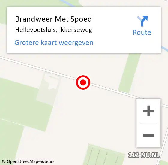 Locatie op kaart van de 112 melding: Brandweer Met Spoed Naar Hellevoetsluis, Ikkerseweg op 16 september 2020 19:44