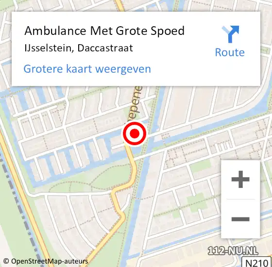 Locatie op kaart van de 112 melding: Ambulance Met Grote Spoed Naar IJsselstein, Daccastraat op 16 september 2020 20:33