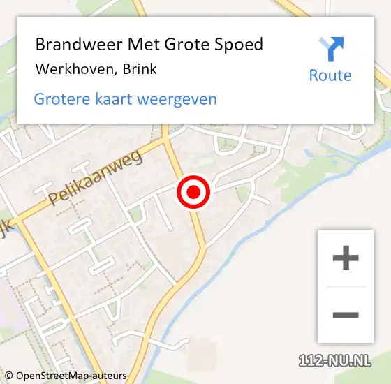 Locatie op kaart van de 112 melding: Brandweer Met Grote Spoed Naar Werkhoven, Brink op 17 september 2020 03:09