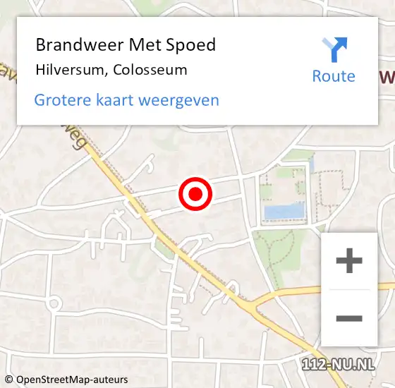 Locatie op kaart van de 112 melding: Brandweer Met Spoed Naar Hilversum, Colosseum op 17 september 2020 05:12