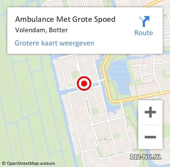 Locatie op kaart van de 112 melding: Ambulance Met Grote Spoed Naar Volendam, Botter op 17 september 2020 07:32