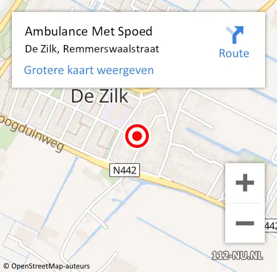 Locatie op kaart van de 112 melding: Ambulance Met Spoed Naar De Zilk, Remmerswaalstraat op 19 mei 2014 10:28