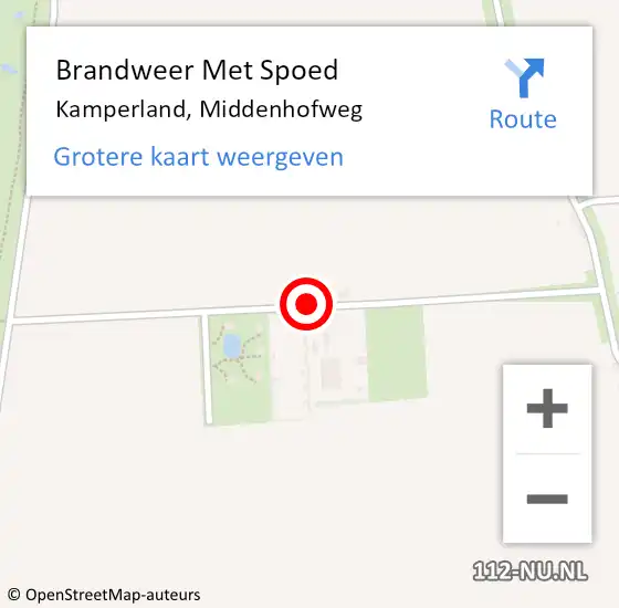 Locatie op kaart van de 112 melding: Brandweer Met Spoed Naar Kamperland, Middenhofweg op 17 september 2020 11:25