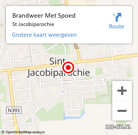 Locatie op kaart van de 112 melding: Brandweer Met Spoed Naar St Jacobiparochie op 17 september 2020 14:05