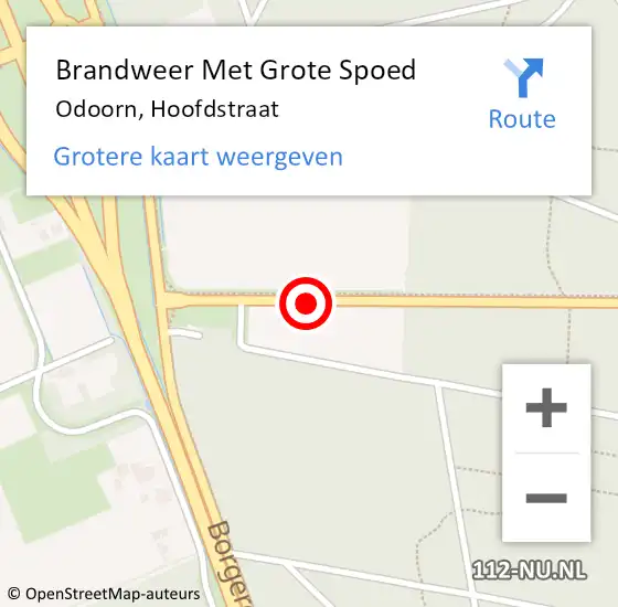 Locatie op kaart van de 112 melding: Brandweer Met Grote Spoed Naar Odoorn, Hoofdstraat op 17 september 2020 14:49