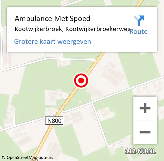 Locatie op kaart van de 112 melding: Ambulance Met Spoed Naar Kootwijkerbroek, Kootwijkerbroekerweg op 17 september 2020 16:19