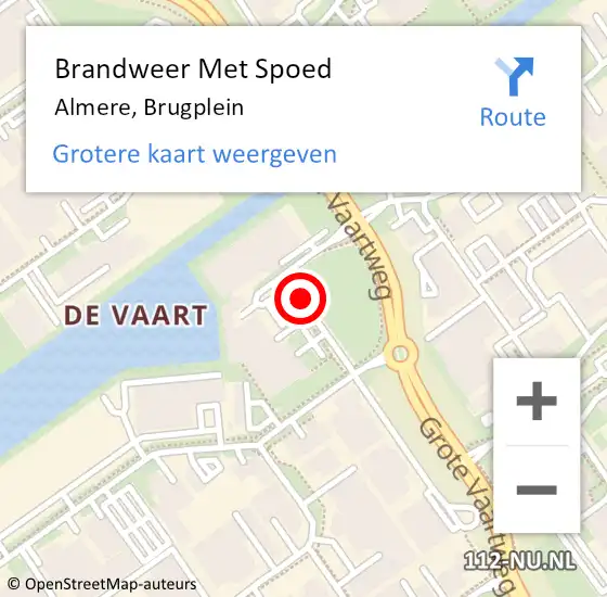 Locatie op kaart van de 112 melding: Brandweer Met Spoed Naar Almere, Brugplein op 17 september 2020 16:32