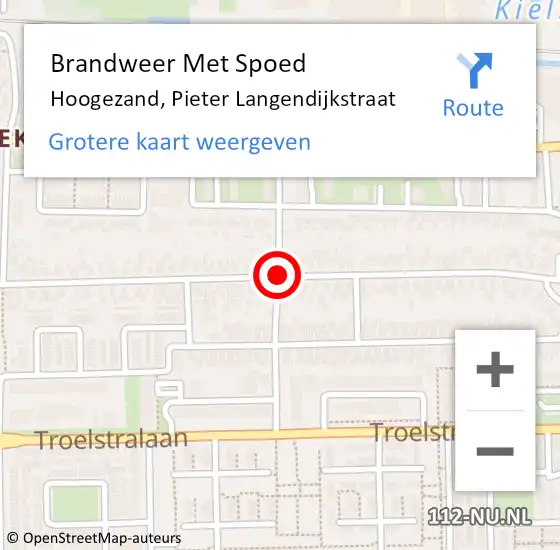 Locatie op kaart van de 112 melding: Brandweer Met Spoed Naar Hoogezand, Pieter Langendijkstraat op 17 september 2020 17:05