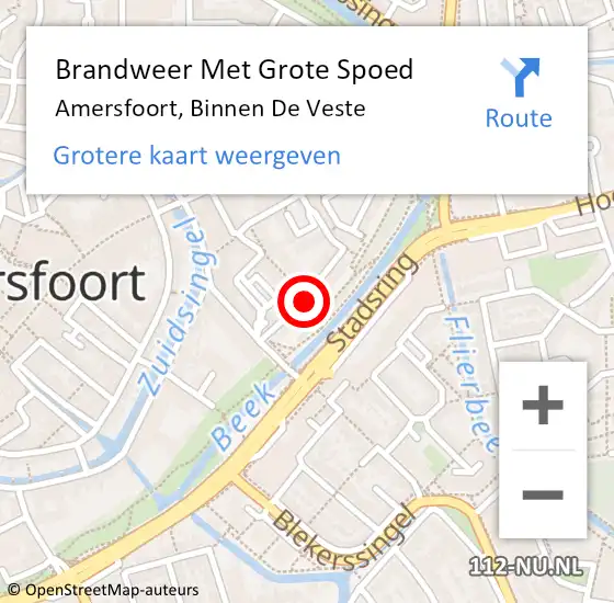 Locatie op kaart van de 112 melding: Brandweer Met Grote Spoed Naar Amersfoort, Binnen De Veste op 17 september 2020 17:10