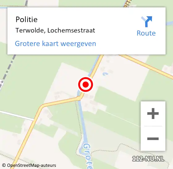 Locatie op kaart van de 112 melding: Politie Terwolde, Lochemsestraat op 17 september 2020 17:43
