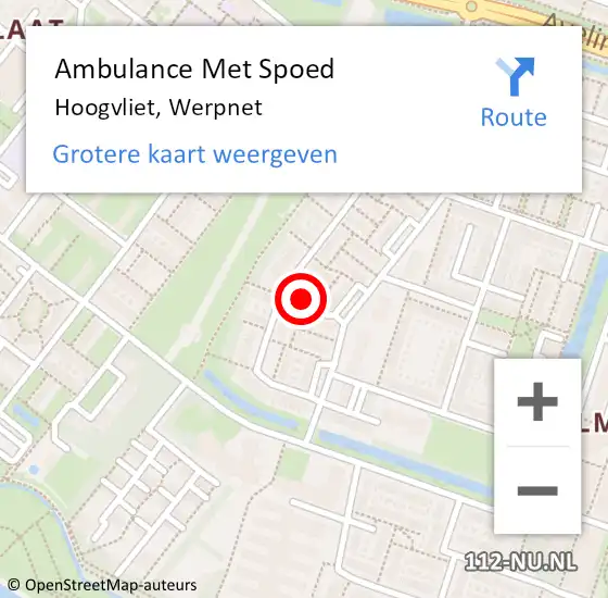 Locatie op kaart van de 112 melding: Ambulance Met Spoed Naar Hoogvliet, Werpnet op 17 september 2020 17:47