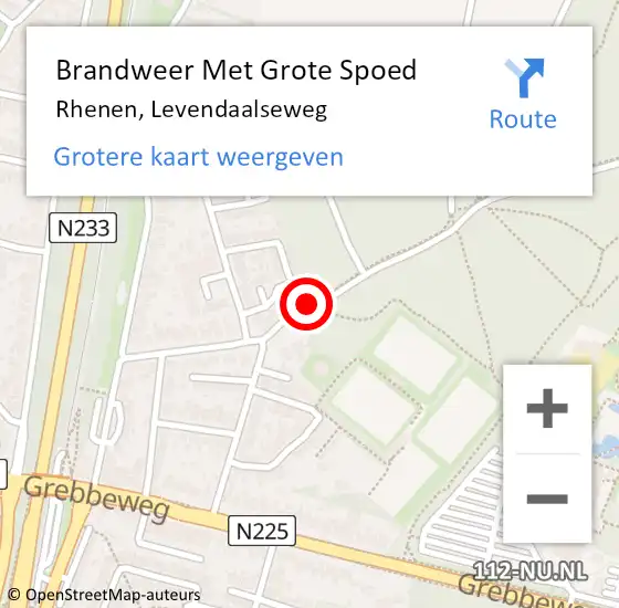 Locatie op kaart van de 112 melding: Brandweer Met Grote Spoed Naar Rhenen, Levendaalseweg op 17 september 2020 18:37