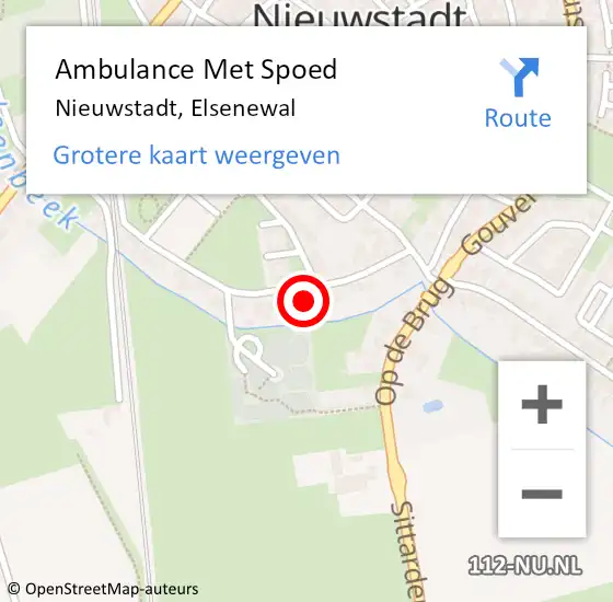 Locatie op kaart van de 112 melding: Ambulance Met Spoed Naar Nieuwstadt, Elsenewal op 19 mei 2014 11:28