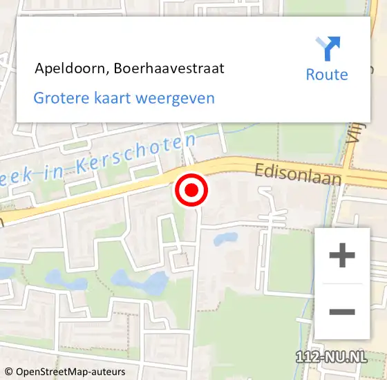 Locatie op kaart van de 112 melding:  Apeldoorn, Boerhaavestraat op 17 september 2020 21:20