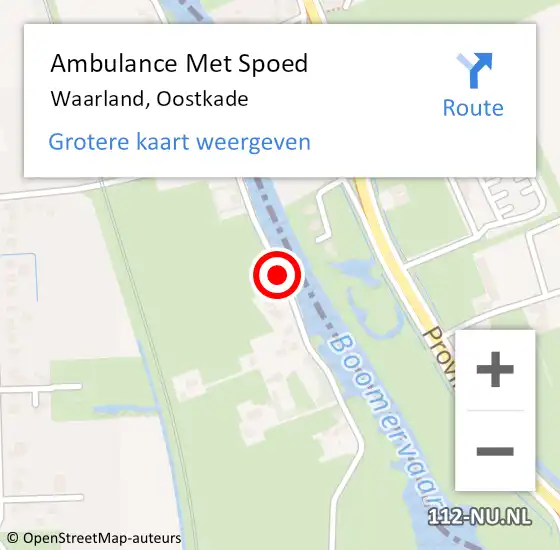 Locatie op kaart van de 112 melding: Ambulance Met Spoed Naar Waarland, Oostkade op 17 september 2020 23:17