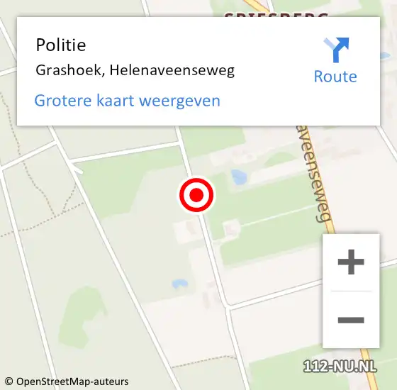 Locatie op kaart van de 112 melding: Politie Grashoek, Helenaveenseweg op 18 september 2020 01:04